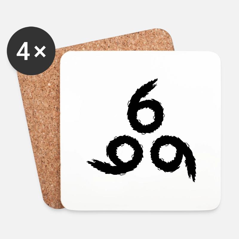 666 Satan Symbol - Untersetzer (4er-Set) - Weiß