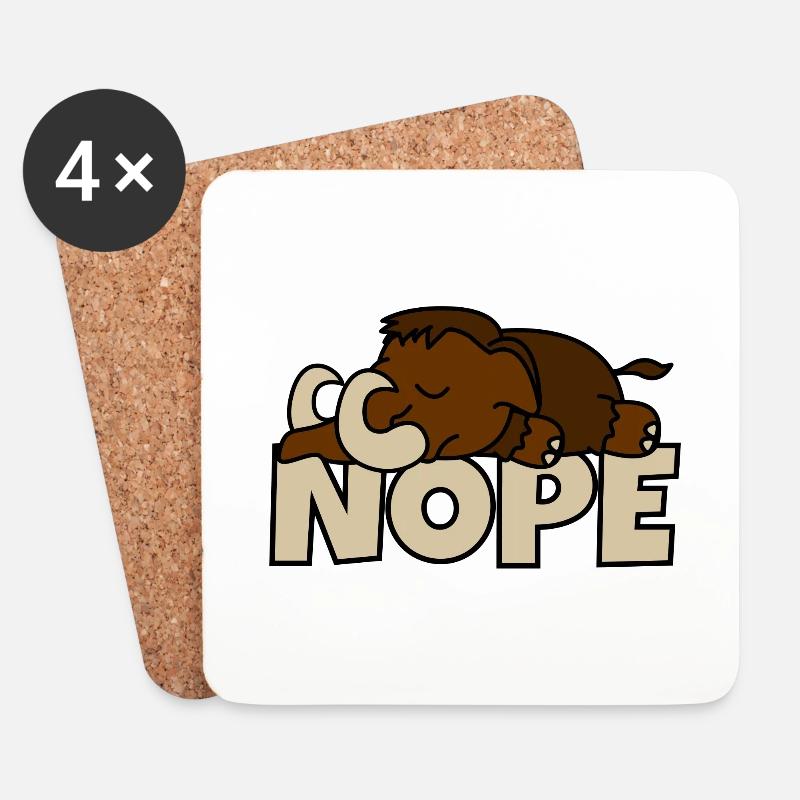 Nope Mammut Urzeit - Untersetzer (4er-Set) - Weiß