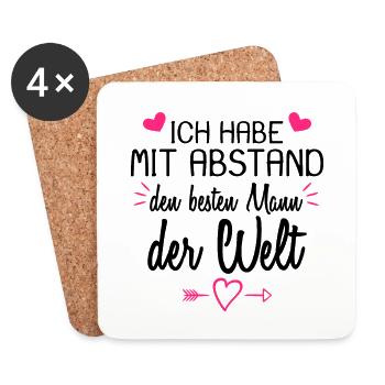 Ich habe mit Abstand den besten Mann der Welt. - Untersetzer (4er-Set) - Weiß - Vorne
