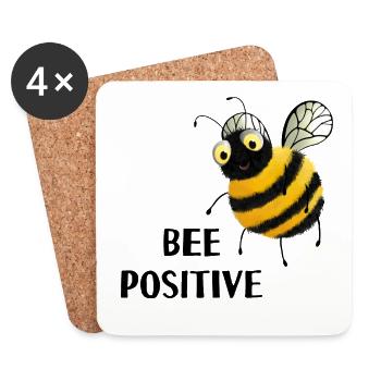 Bienen - bee positive - Untersetzer (4er-Set) - Weiß - Vorne