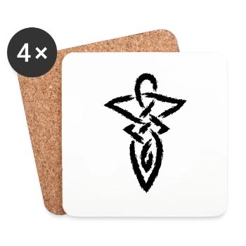Symbole infini de noeud celtique - Dessous de verre (lot de 4) - blanc - Devant