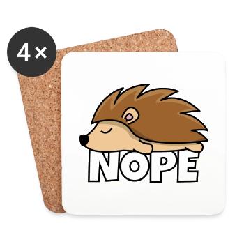 Nope porc-épic - Dessous de verre (lot de 4) - blanc - Devant