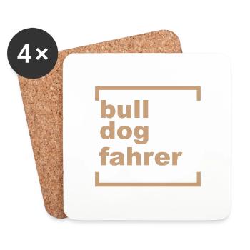 bulldogfahrer - Untersetzer (4er-Set) - Weiß - Vorne