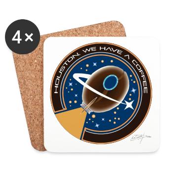 D19 Houston we have a coffee - Coasters (set of 4) - white - Front