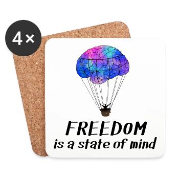 État d' Brain Balloon Freedom - Dessous de verre (lot de 4) - blanc - Devant