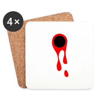 Schüsse und Blut Blutfleck Symbol Schusswunde - Untersetzer (4er-Set) - Weiß - Vorne