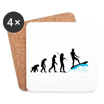 Evolution - Surfing - Untersetzer (4er-Set) - Weiß - Vorne