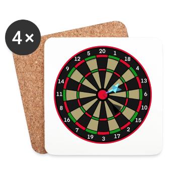 Dart - flèche - Dessous de verre (lot de 4) - blanc - Devant