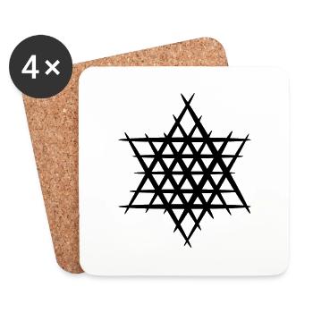 Judaïsme symbole étoile de david étoile juif - Dessous de verre (lot de 4) - blanc - Devant