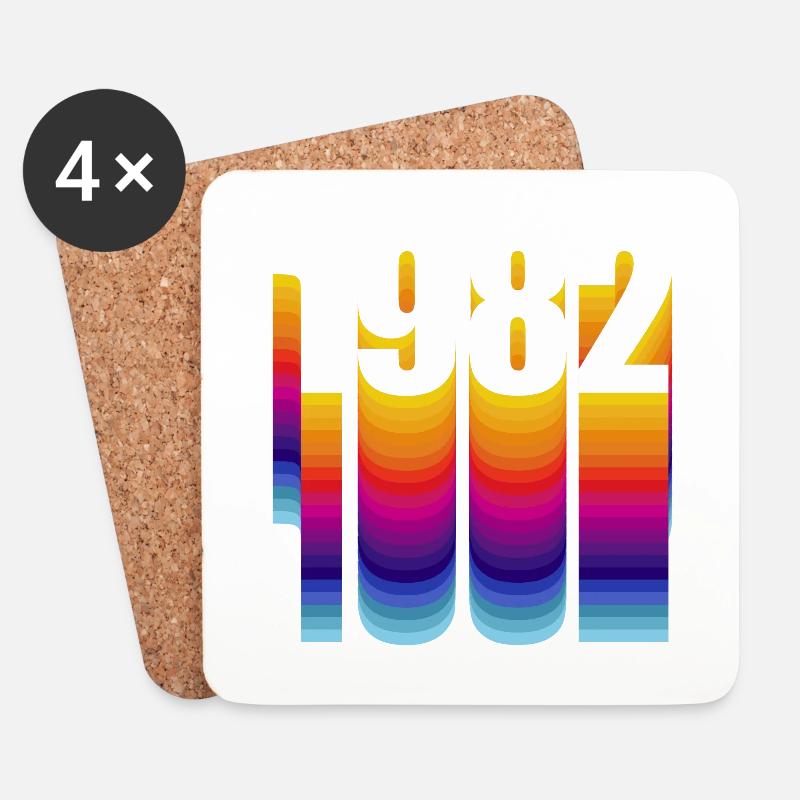 1982 Geburtstagsfeiergeschenk Made In 1982 - Untersetzer (4er-Set) - Weiß