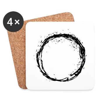 Circle black - Coasters (set of 4) - white - Front