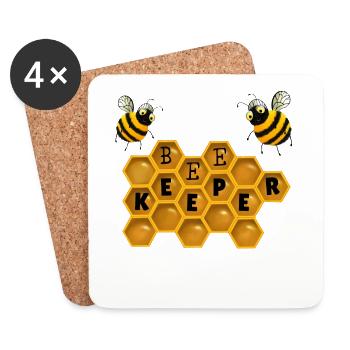 Bees - Bee Keeper - Coasters (set of 4) - white - Front