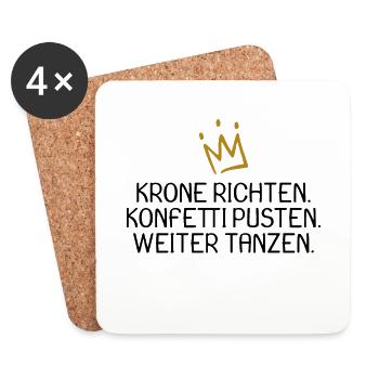 König Königin Prinz Prinzessin Spruch witzig - Untersetzer (4er-Set) - Weiß - Vorne