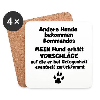 Mein Hund erhält Vorschläge ... - Untersetzer (4er-Set) - Weiß - Vorne