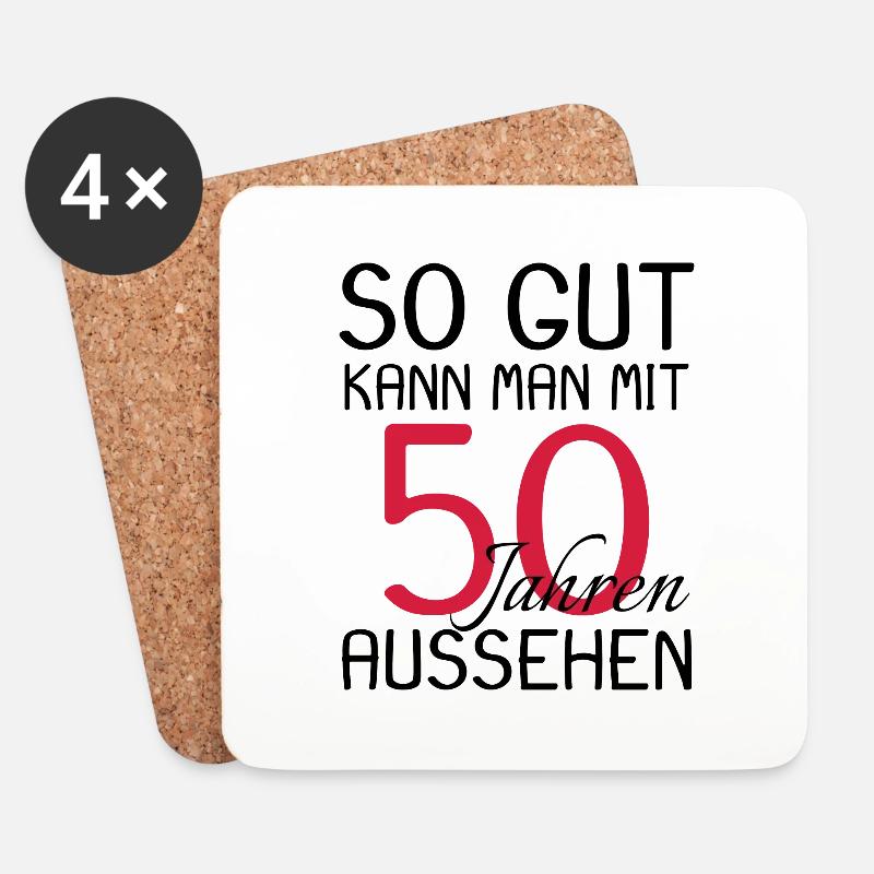 50 Geburtstag Spruch Party Geschenk - Untersetzer (4er-Set) - Weiß