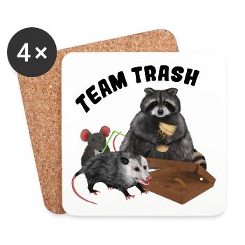 Racoon Opossum Mouse - Team Trash - Untersetzer (4er-Set) - Weiß - Vorne