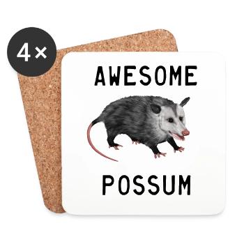 Opossum - Awesome Possum - Untersetzer (4er-Set) - Weiß - Vorne