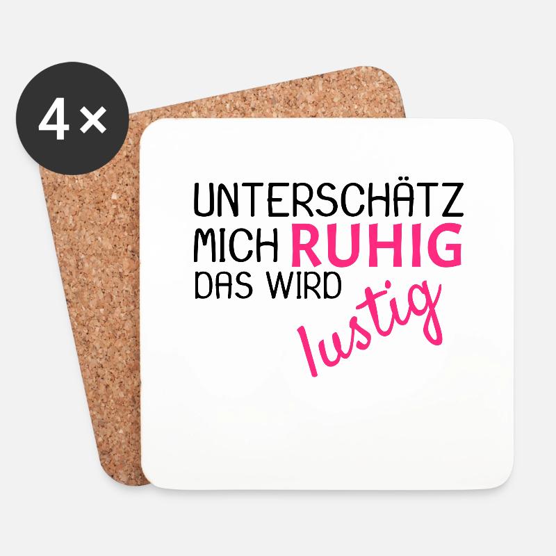Unterschätz mich ruhig Spruch lustig - Untersetzer (4er-Set) - Weiß