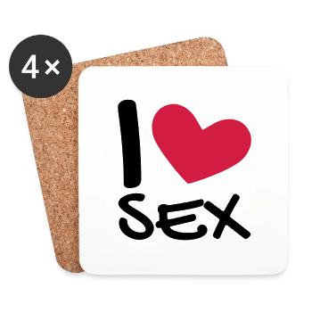 I love sex - Untersetzer (4er-Set) - Weiß - Vorne