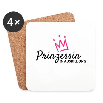 Prinzessin in Ausbildung mit Krone - Untersetzer (4er-Set) - Weiß - Vorne