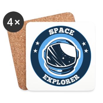 Space Explorer - Helmet - Coasters (set of 4) - white - Front