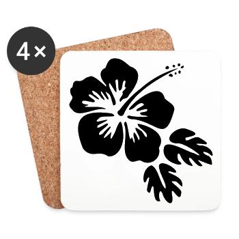Hibiscus Blossom Blossom fleur Flower - Coasters (set of 4) - white - Front