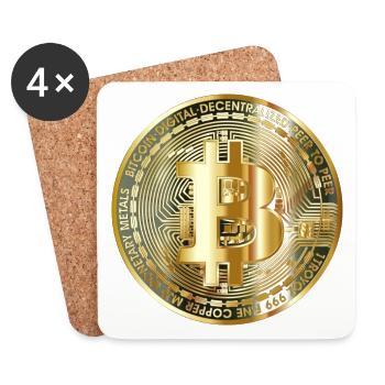 Bitcoin Shirt Digital Currency Sweatshirt Bitcoin - Coasters (set of 4) - white - Front
