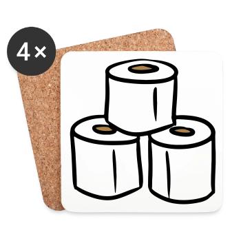 PQ Tour de papier toilette - Dessous de verre (lot de 4) - blanc - Devant
