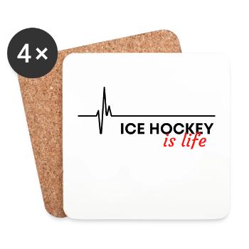 Eishockey ist Leben - Untersetzer (4er-Set) - Weiß - Vorne