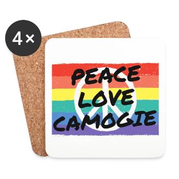 paix. amour. Camogie Camogie - Dessous de verre (lot de 4) - blanc - Devant