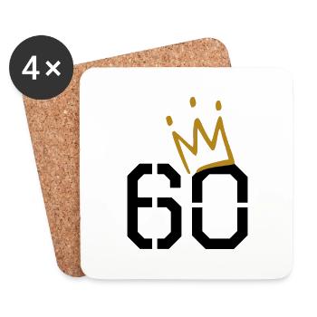 60 ans - Dessous de verre (lot de 4) - blanc - Devant