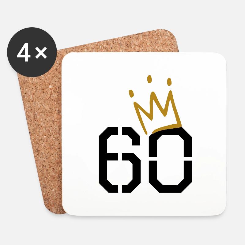 60 Geburtstag - Untersetzer (4er-Set) - Weiß