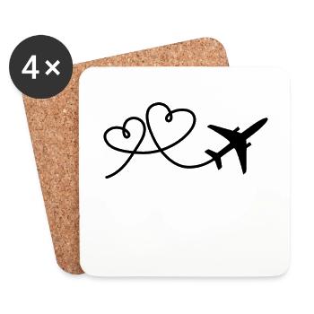 Avion - Dessous de verre (lot de 4) - blanc - Devant