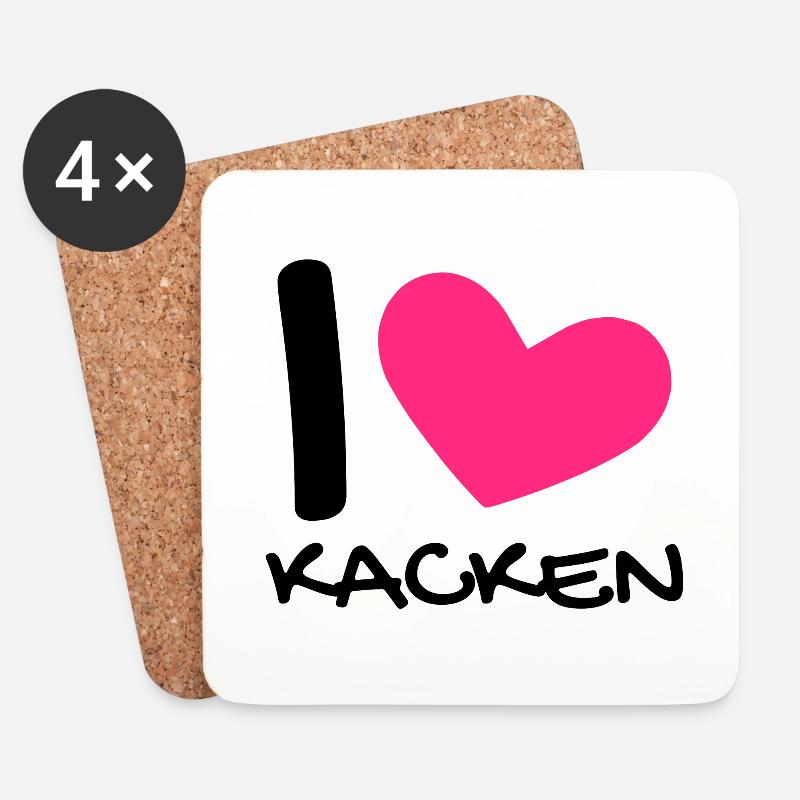 Ich liebe Kacken - Untersetzer (4er-Set) - Weiß