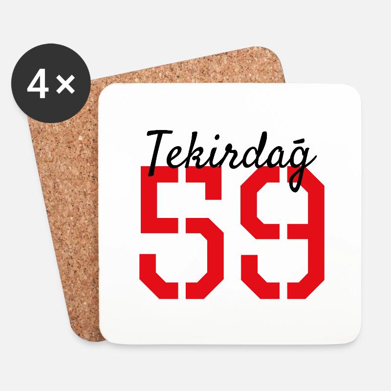 Tekirdag 59 Türkei - Untersetzer (4er-Set) - Weiß