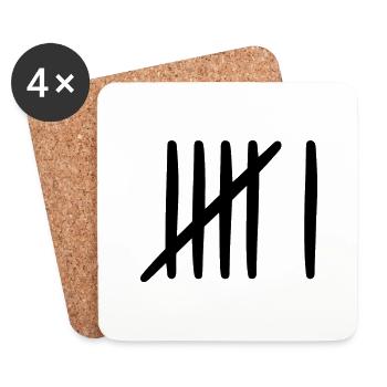 6 birthday tally sheet 6 years old - Coasters (set of 4) - white - Front