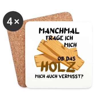Holz geschenk - Untersetzer (4er-Set) - Weiß - Vorne