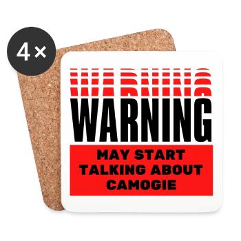 Warnung kann anfangen, über Camogie zu sprechen. - Untersetzer (4er-Set) - Weiß - Vorne