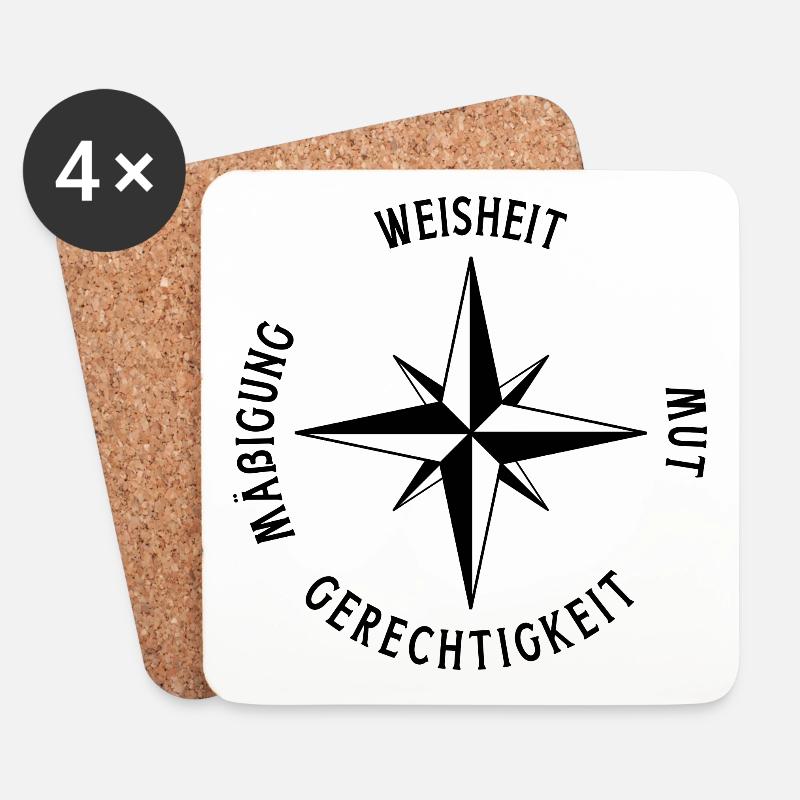 Stoische Kardinaltugend Stoizismus Stoa Tugend - Untersetzer (4er-Set) - Weiß