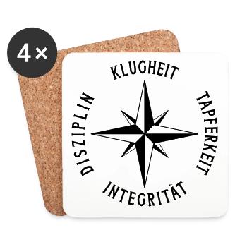 Stoizismus Kardinaltugend 4 stoische Tugenden - Untersetzer (4er-Set) - Weiß - Vorne