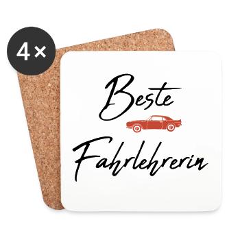 Beste Fahrlehrerin - Untersetzer (4er-Set) - Weiß - Vorne