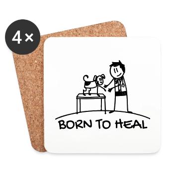 Born To Heal Veterinarian Small Veterinarian - Coasters (set of 4) - white - Front