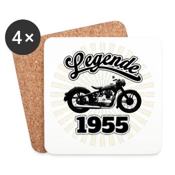 Légende de la moto 1955 RDA - Dessous de verre (lot de 4) - blanc - Devant