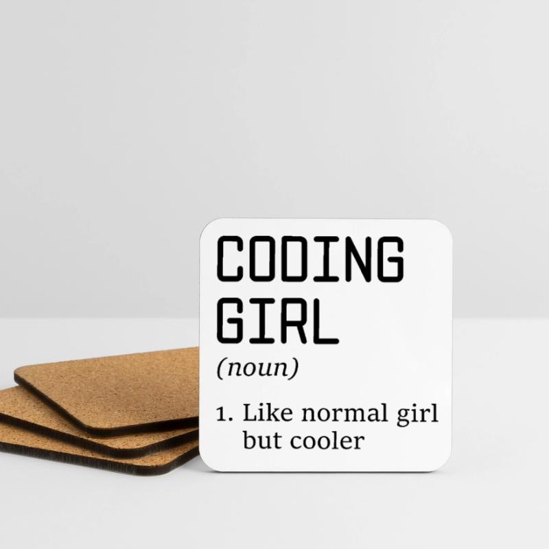 Coding Girl Definition Noun Software Developer Pro Untersetzer (4er-Set)