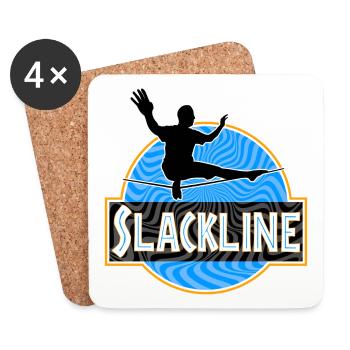 Slackline Slacklining - Untersetzer (4er-Set) - Weiß - Vorne