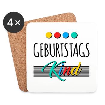 Geburtstagskind - Untersetzer (4er-Set) - Weiß - Vorne