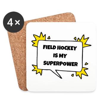 est mon superpouvoir hockey sur gazon BonW 4500x4500 - Dessous de verre (lot de 4) - blanc - Devant