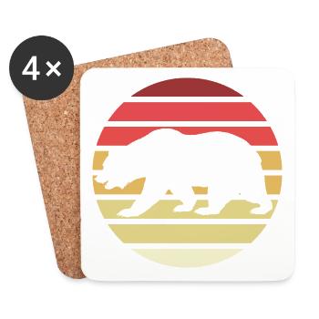 Bär - Untersetzer (4er-Set) - Weiß - Vorne