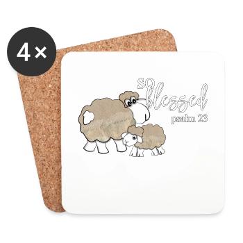Christian Design So gesegneter Psalm 23 - Untersetzer (4er-Set) - Weiß - Vorne