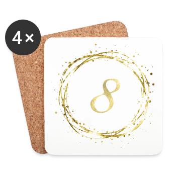 8 - Dessous de verre (lot de 4) - blanc - Devant